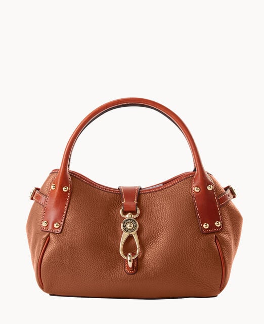 Pebble Grain Small Logo Lock Satchel